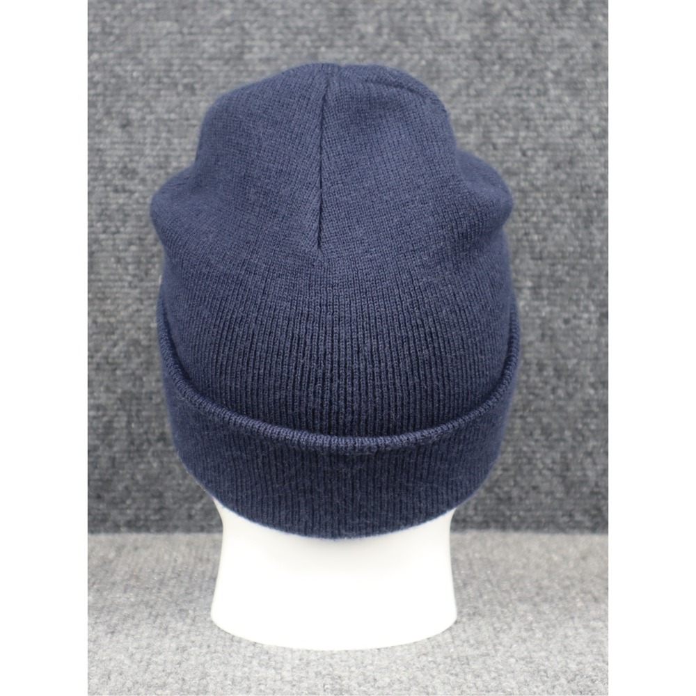 Supreme Knit Winter Beanie Hat Adult Unisex One Size Navy Blue Bubble Logo EUC - Picture 4 of 6